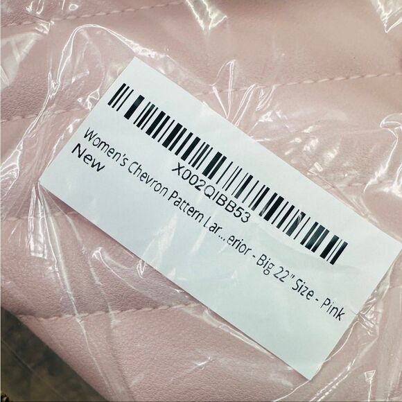 Ms. Lovely Pink Large Chevron Weekender Duffle Bag - 22” x 10” x 11” - Picture 6 of 6